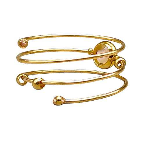 Gold-Plated Stainless Steel Adjustable Moonstone-Style Spinner Ring