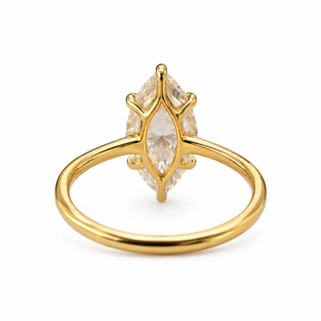 Marquise Cut Moissanite Ring 925 Sterling Silver