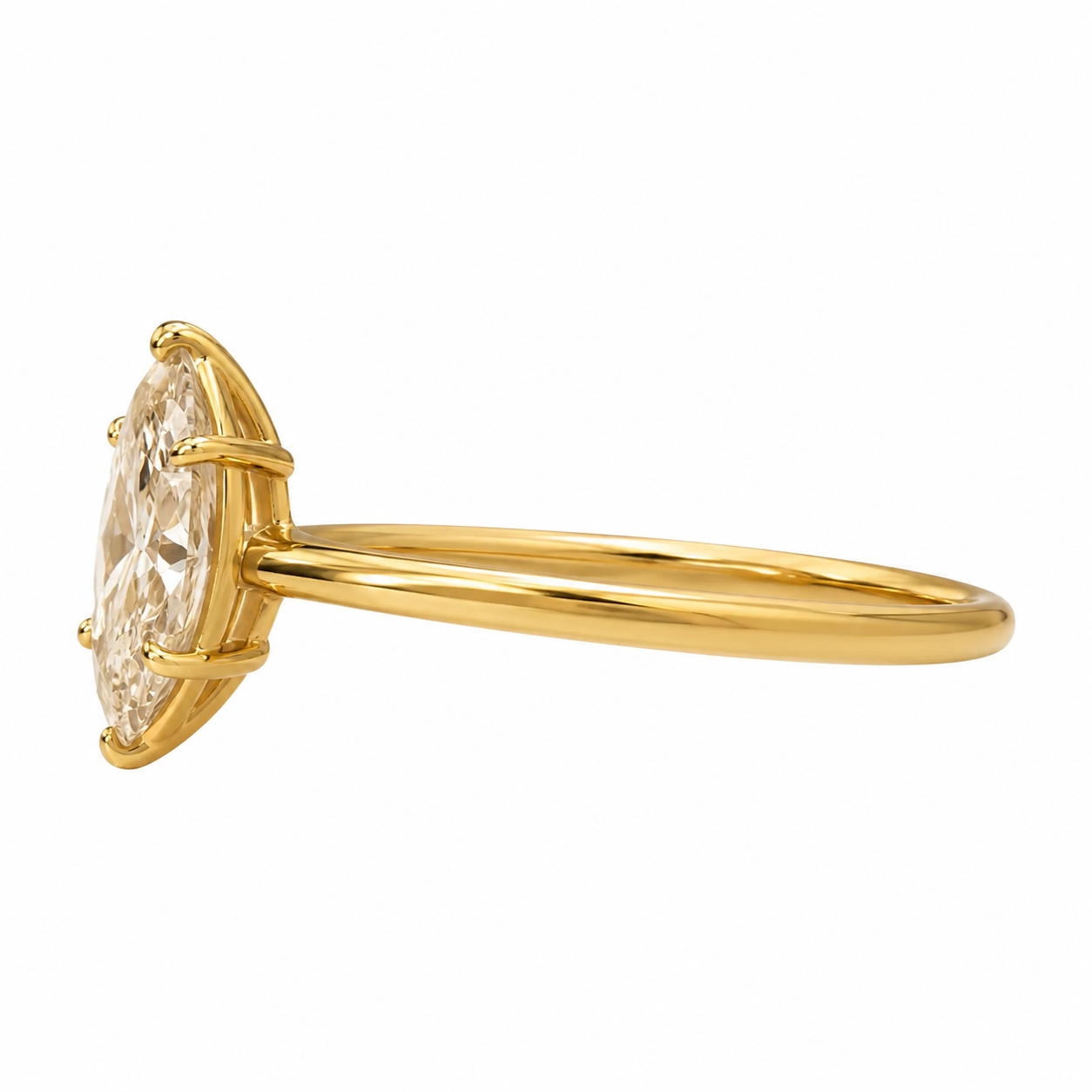 Marquise Cut Moissanite Ring 925 Sterling Silver